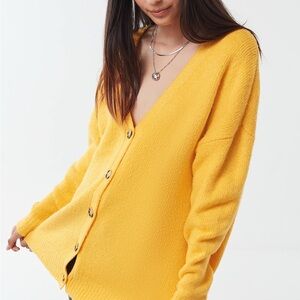 UO Jordan Oversized Plush Button-Up Cardigan